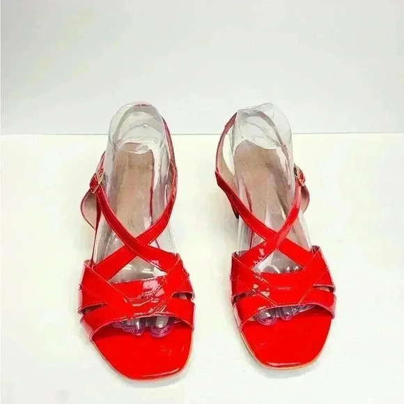 Woman’s Sandals Red Leather US Size 10.5 Euro Size 41 Made in Spain - Picture 6 of 9